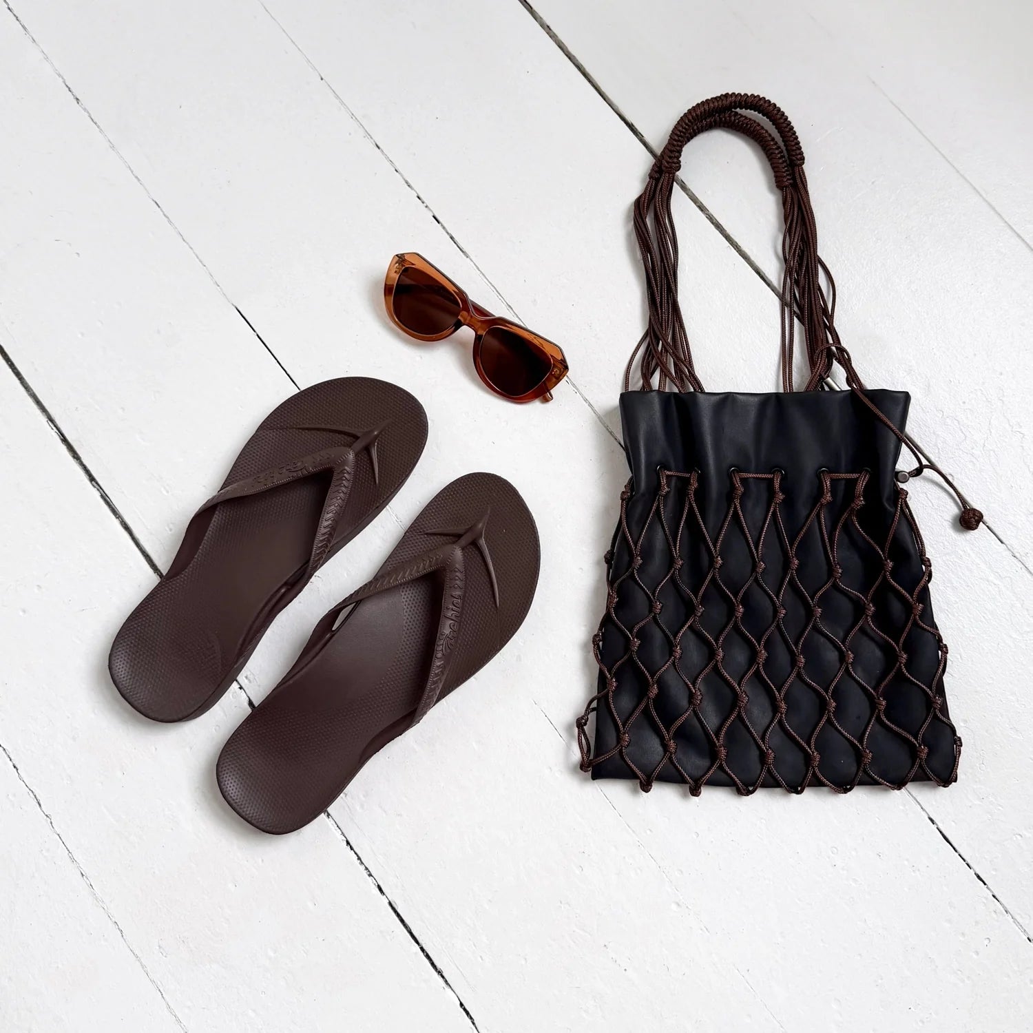Arch Support Flip Flops - Classic - Brown - Easy Wear Support Slides