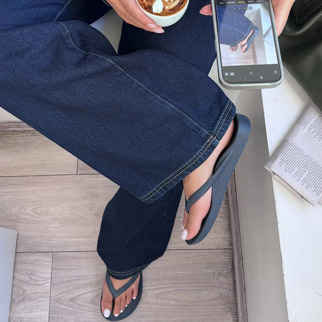 Arch Support Flip Flops - Classic - Navy - Classic Beach Sandals