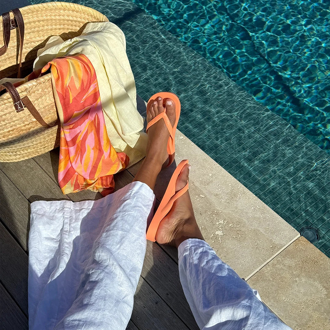 Arch Support Flip Flops - Classic - Peach - Beach Ready Vacation Sandals
