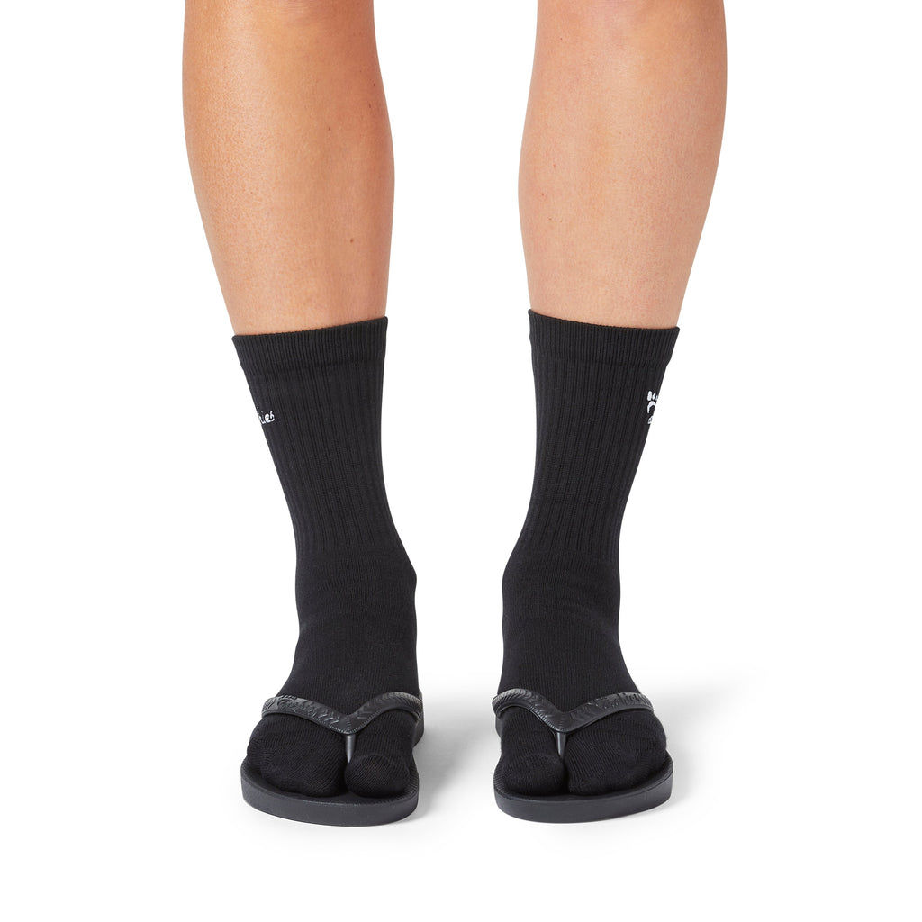 Performance Toe Socks - Black - Lightweight Pool Slides