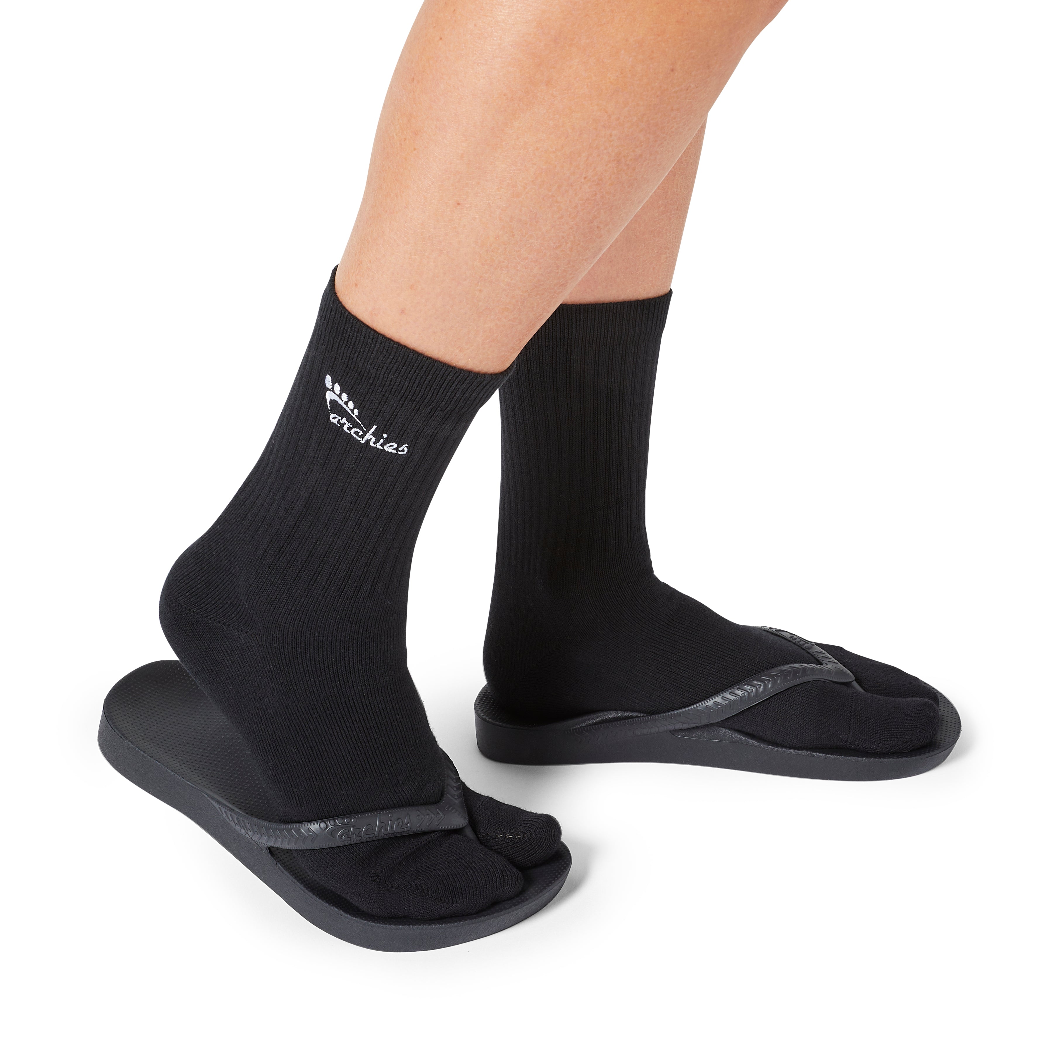 Performance Toe Socks - Black - Lightweight Pool Slides