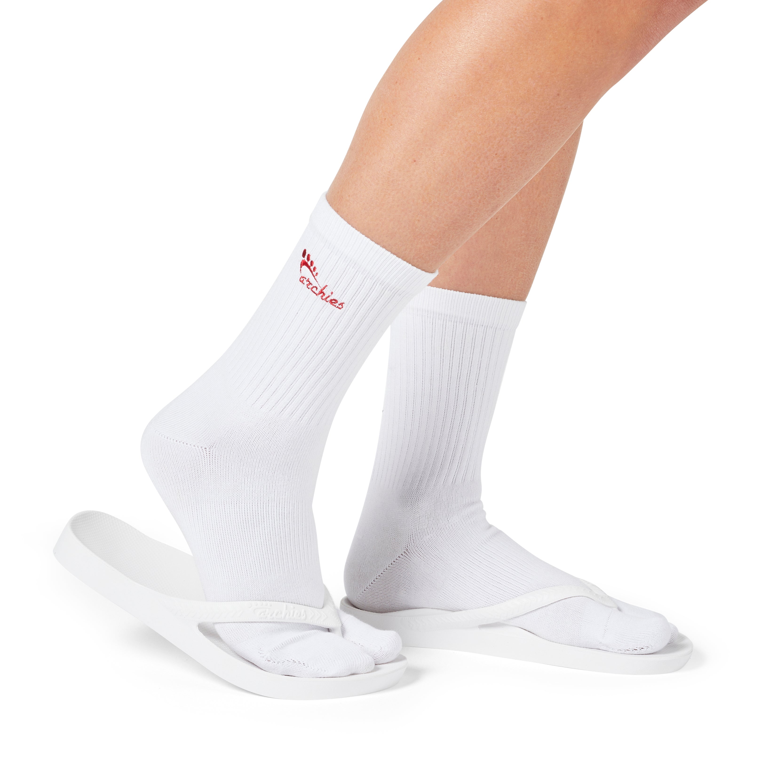 Performance Toe Socks - White - Fresh Cushion Slides